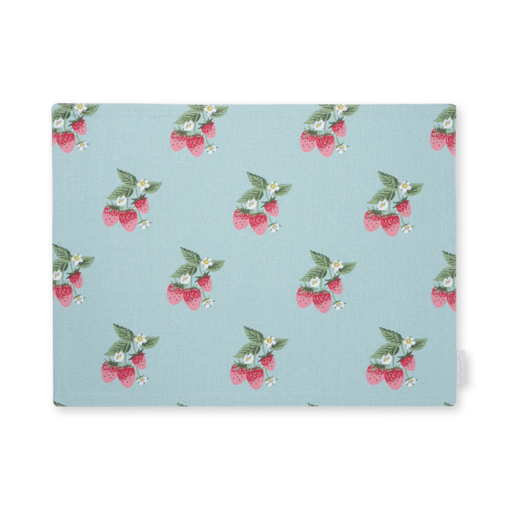 Strawberries Blue Placemats Set Of Two
