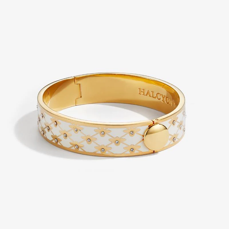 Bee Sparkle Trellis Cream &amp; Gold Bangle