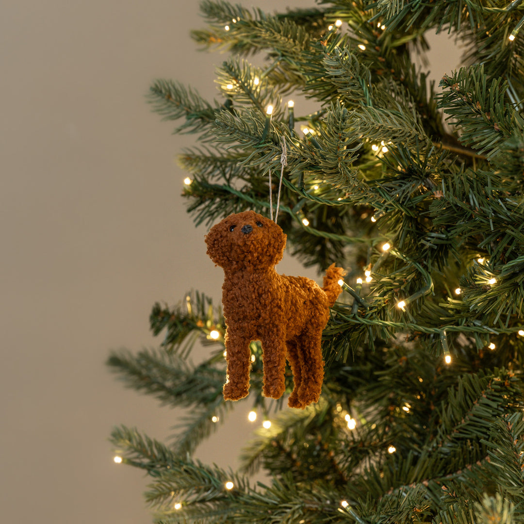 Brown Labradoodle Ornament