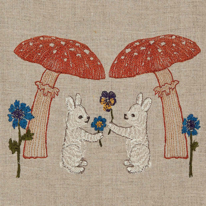 Mushroom Bunny Friends Dishtowel