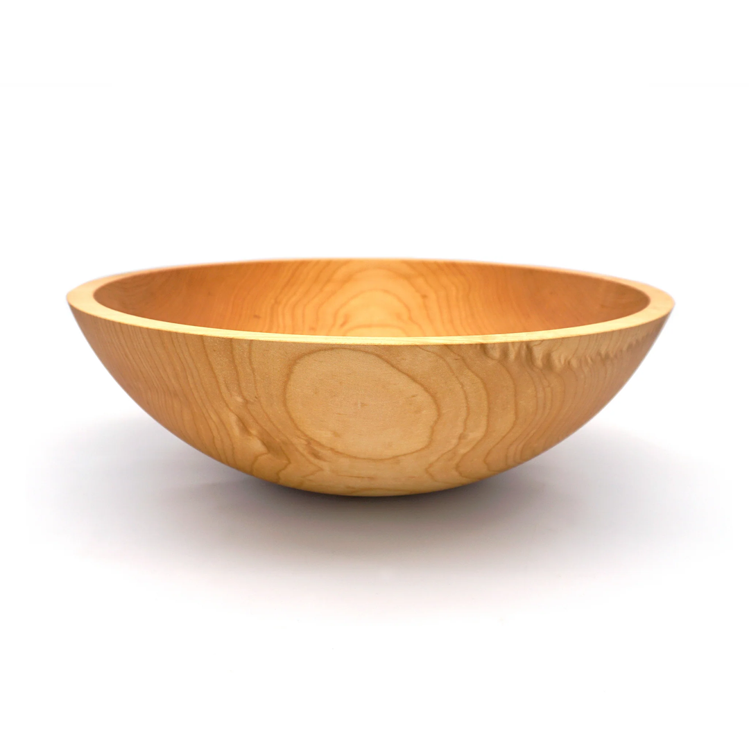 Large Maple Wood Serving Bowl 15"