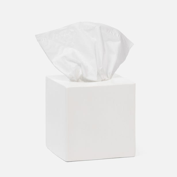 Cordoba Tissue Box White Burlap