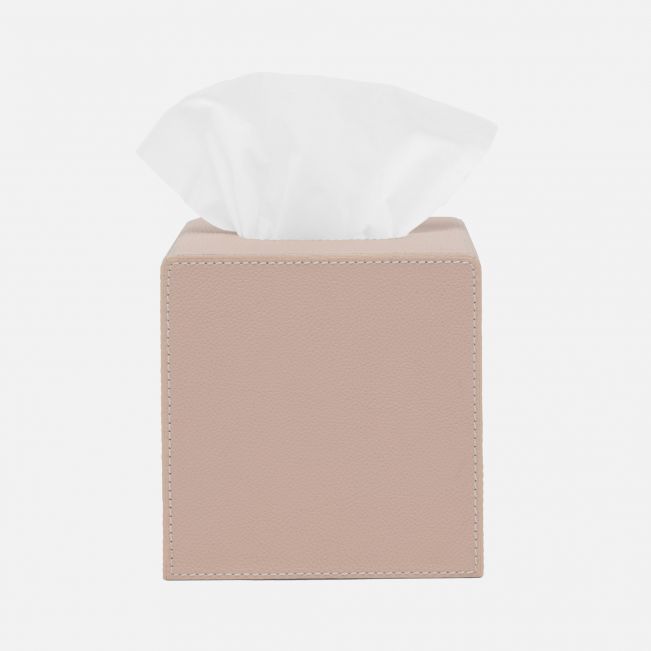 Victoria Tissue Box Leather Dusty Rose