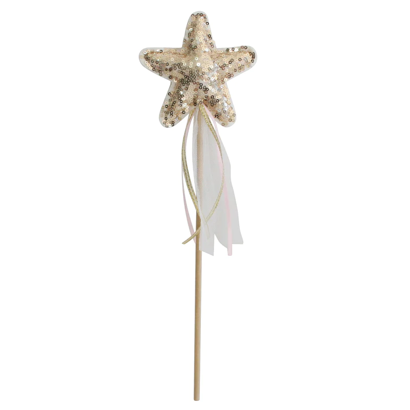 Sequined Gold Star Wand