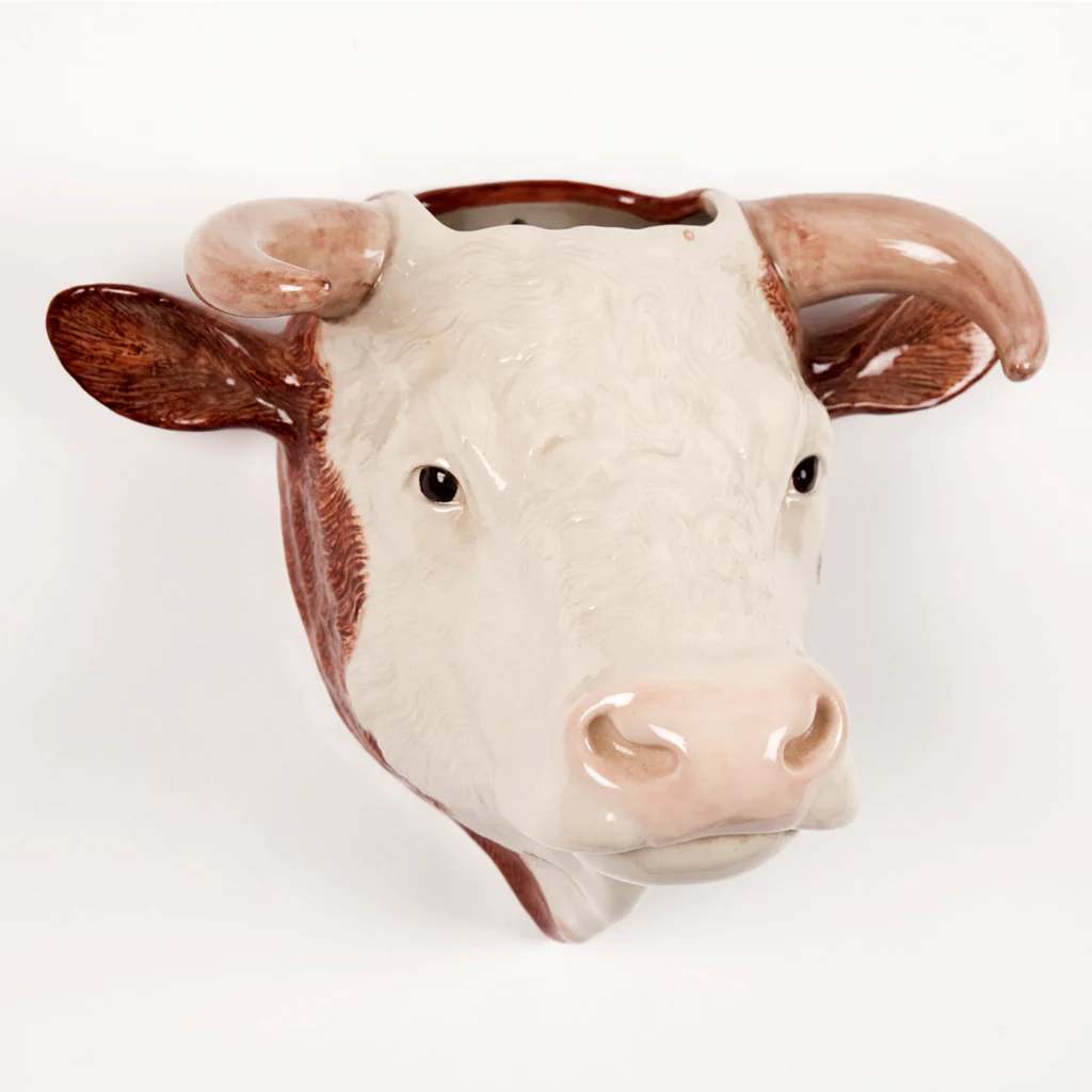 Hereford Bull Wall Vase