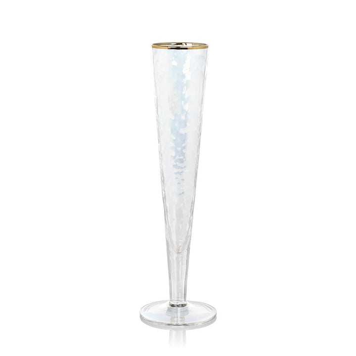 Aperitivo Slim Champagne Flute Luster With Gold Rim