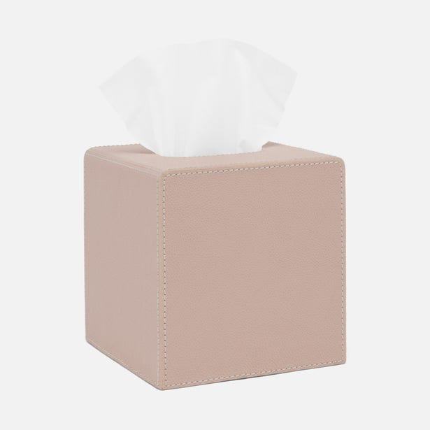 Victoria Tissue Box Leather Dusty Rose