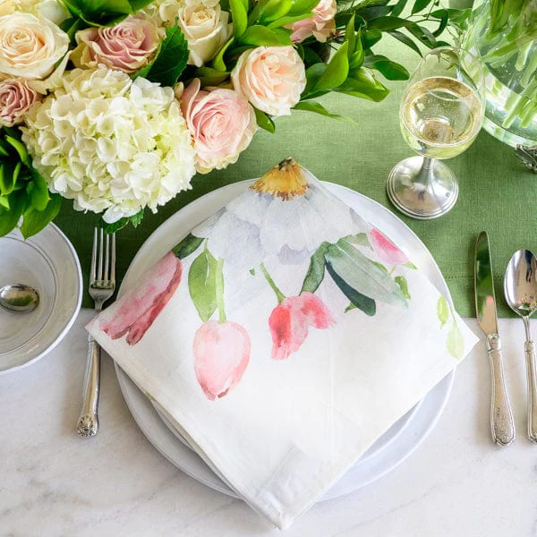 Tulip Watercolor Napkin
