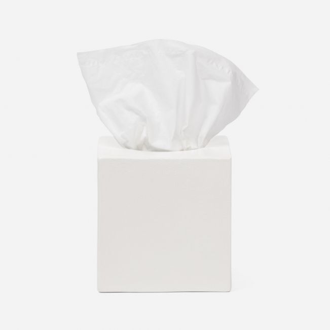 Cordoba Tissue Box White Burlap