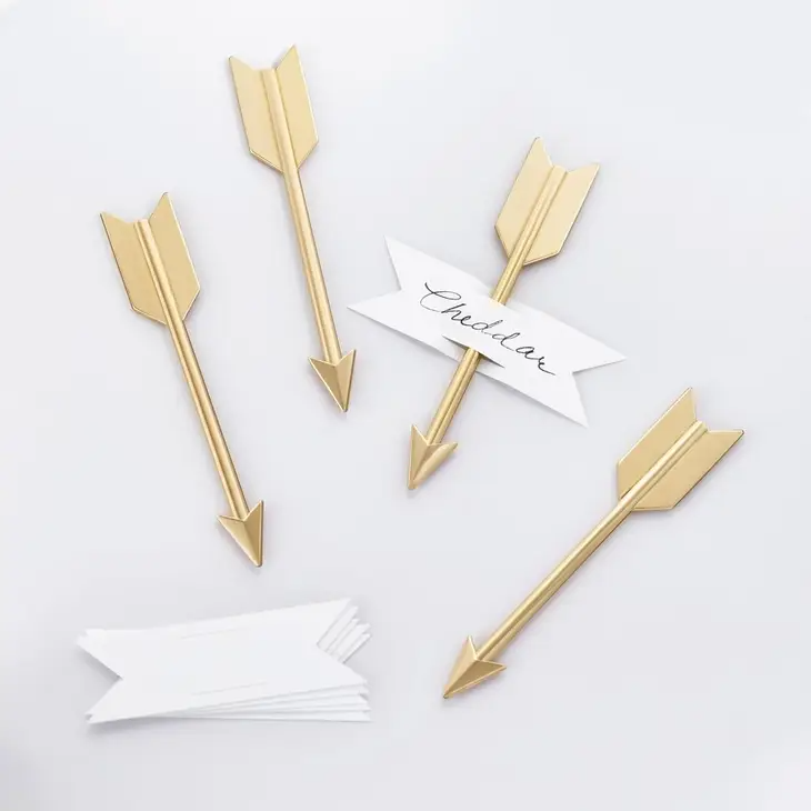 Brass Arrow Cheese Markers