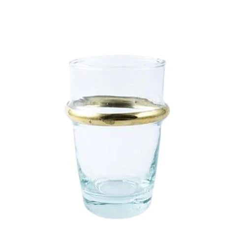 Beldi Glass Clear Gold Ring Medium
