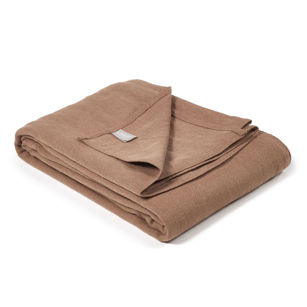 Libeco Hudson Linen Blanket In Cinnamon