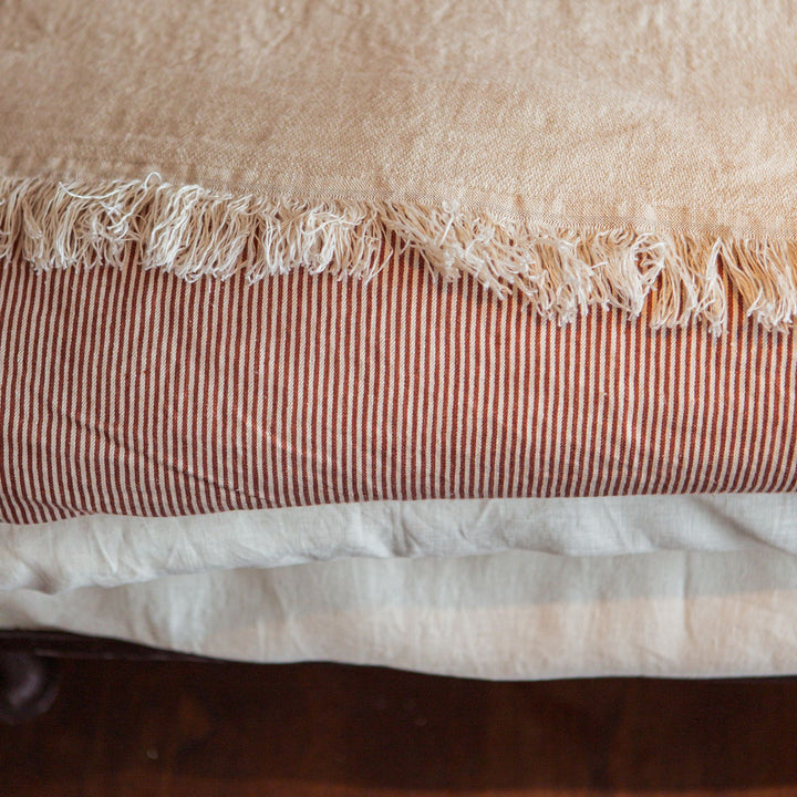 Swimmer Rust Leather Stripe Pillowcases & Shams