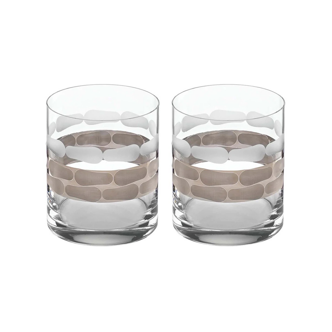 Truro Platinum Double Old Fashion Set of Two By Michael Wainwright
