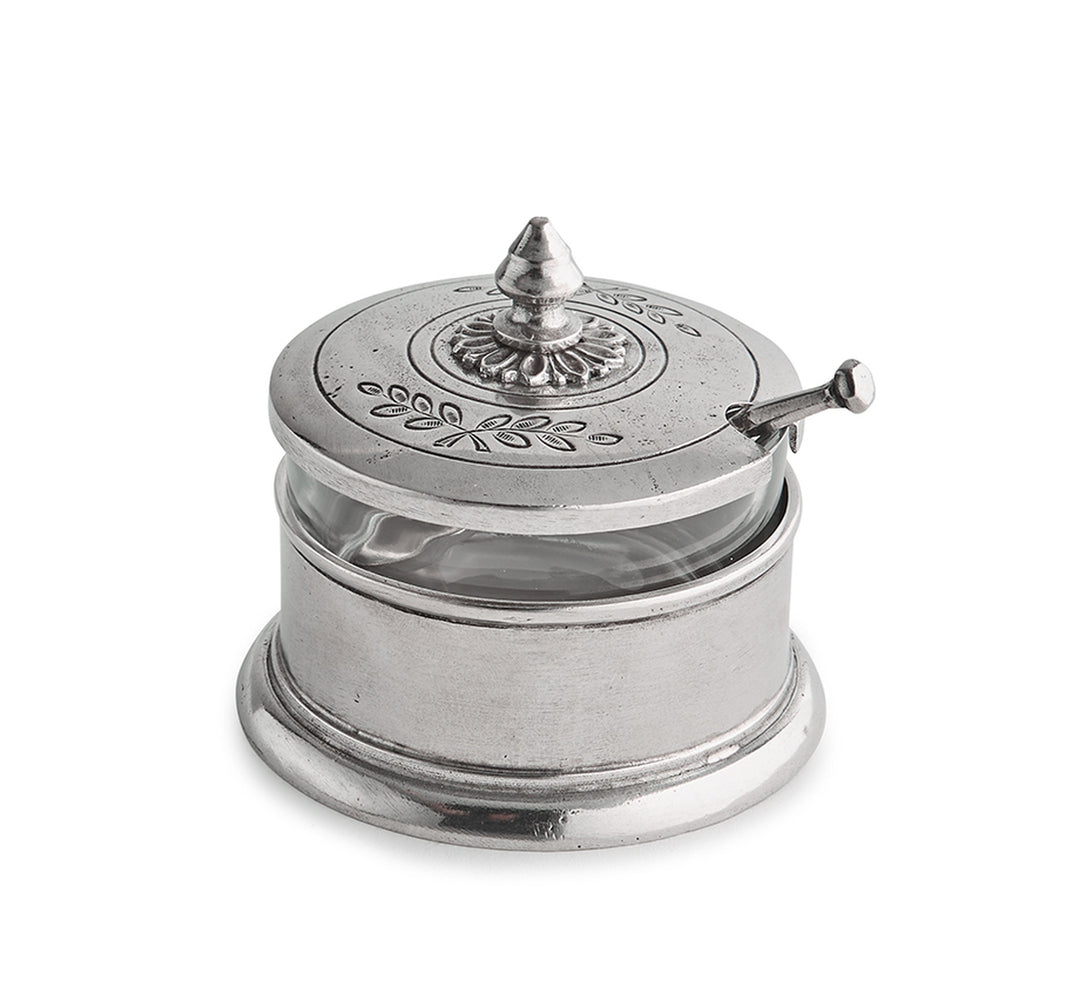 Peltro Pewter Condiment Bowl With Spoon