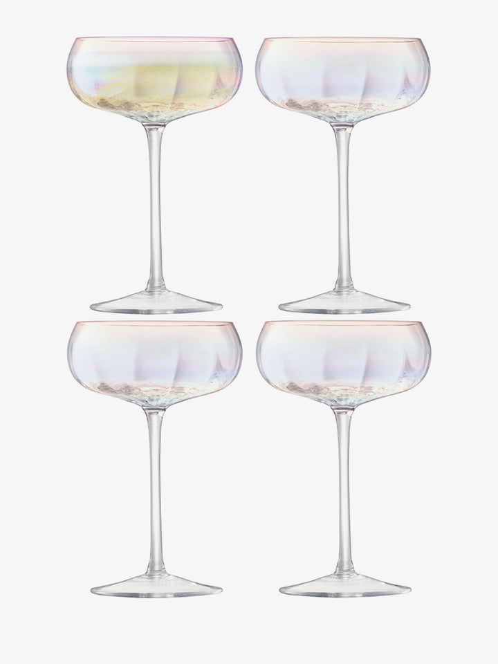 Pearlescent Champagne Saucer Set Of Four