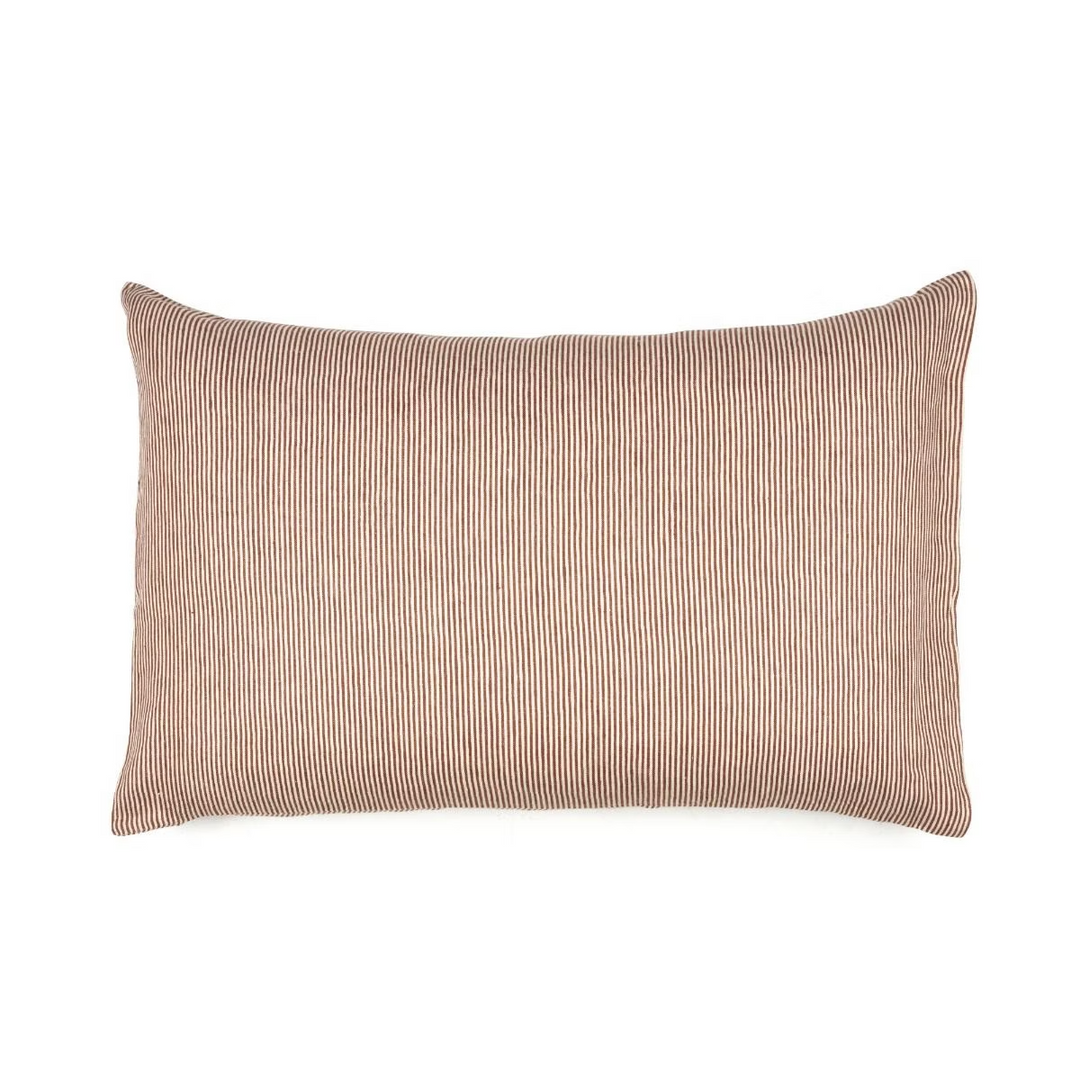 Libeco Swimmer Rust Leather Stripe Pillowcases & Shams